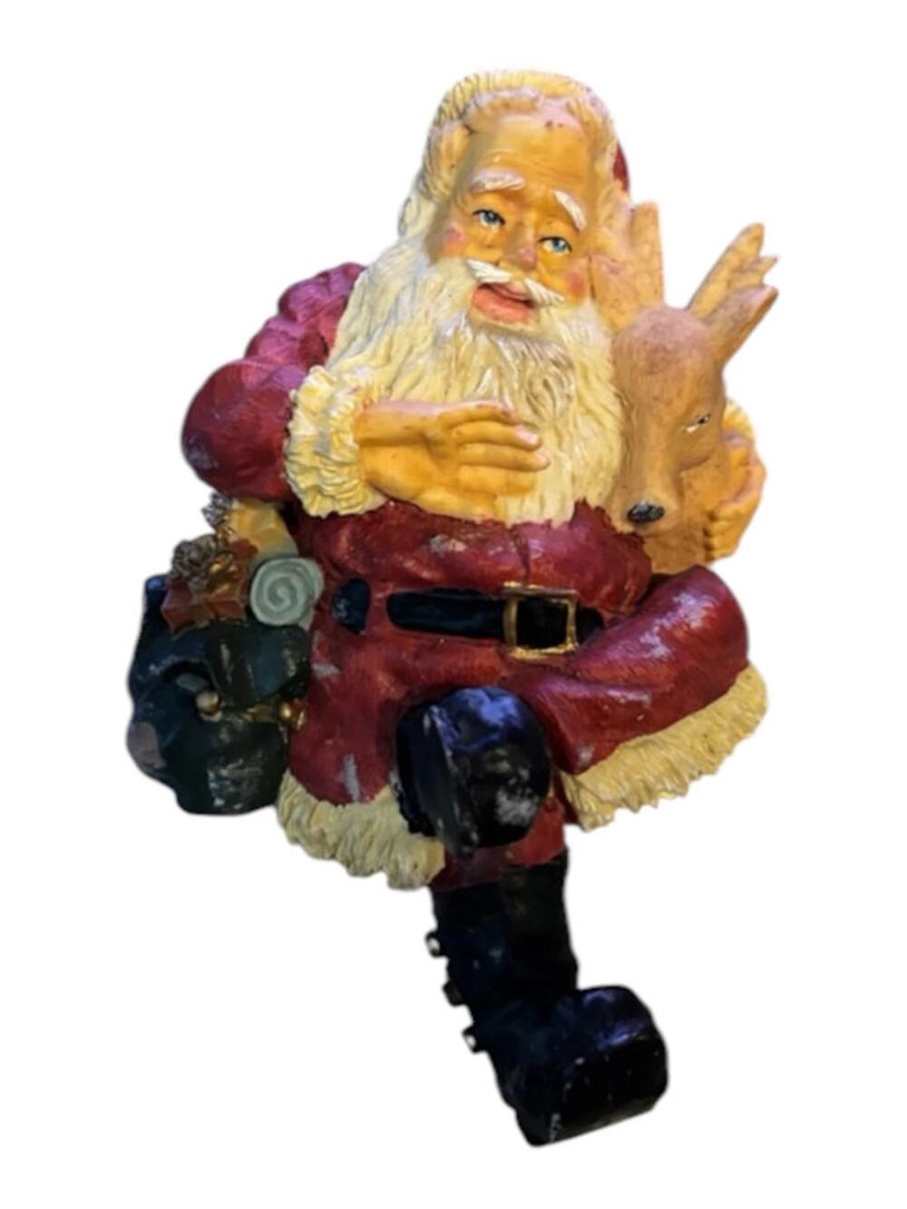 Vintage Santa Claus Figurine Stocking Hanger